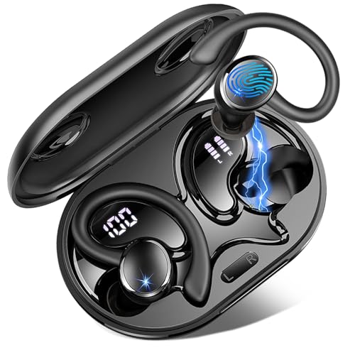 Wireless Earbuds, Bluetooth 5.4 Headphones Sport with 4 ENC Mic, Wireless Earphones in Ear HiFi Stereo, 50H IP7 Waterproof Bluetooth Earbuds with Earhooks, LED Display Wireless Headphones for Running Wireless Earbuds, Bluetooth 5.4 Headphones Sport with 4 ENC Mic, Wireless Earphones in Ear HiFi Stereo, 50H IP7 Waterproof Bluetooth Earbuds with Earhooks, LED Display Wireless Headphones for Running