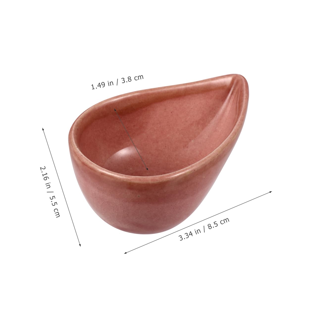 Healeved Piccolo piatto in ceramica da 8 cm, ciotola per miscelare oli essenziali, a forma di goccia, per spa, salone di bellezza e casa