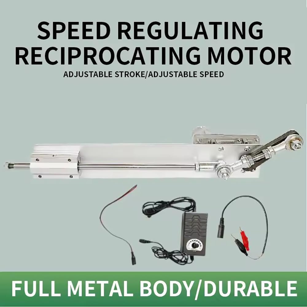 Linearantrieb,Linear Actuator,Hubkolbenmotor,Einstellbarer teleskop Motor DIY Motor mit Drehzahlregler 12v-Teleskopischer Hub 3-15cm (45 Hübe/Minute) für Rüttler/Schwingsieb