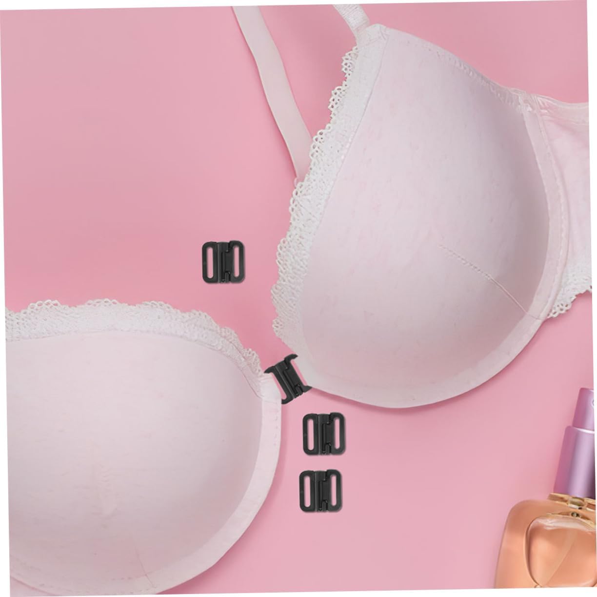 Holibanna 100sets Front Closure Clasps Durable Plastic Hooks for Women Bras Easy to Replace Convenient Design Black Buckles for Underwear Accessories