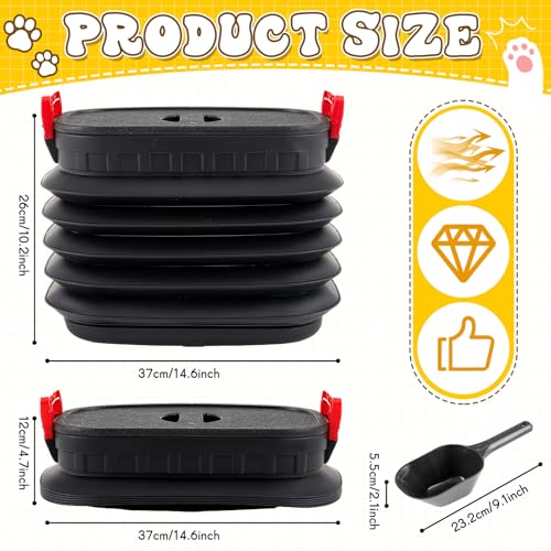 Contenedor portátil para arena de gato con pala y ruedas miniatura 2
