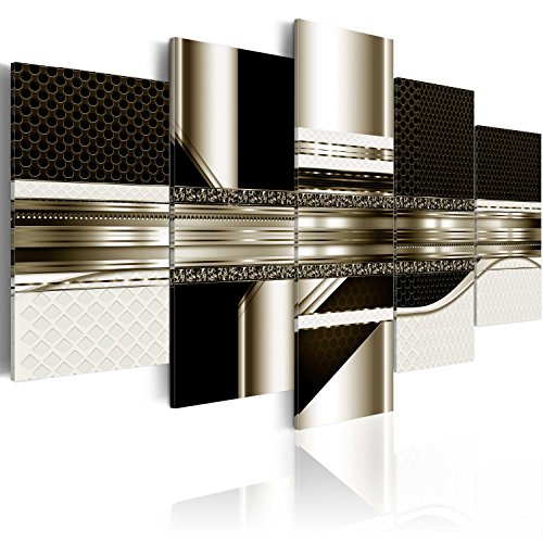 murando - Cuadro en Lienzo 100x50 cm Digital Impresión de 5 Piezas Material Tejido no Tejido Impresión Artística Imagen Gráfica Decoracion de Pared Abstracto Negro a-A-0184-b-p