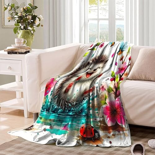 Plaid microfibre hérisson chaud et doux pour jeté de canapé lit - 4