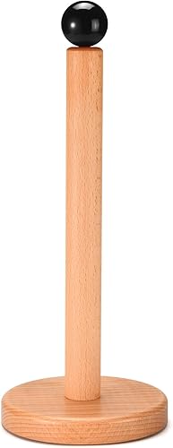 Miniatura 11 de Portarrollos de papel, organizador de pie de rollo de cocina de madera, regalo de inauguración para amigos