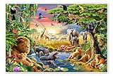 Das Treffen am Wasserloch Poster von Adrian Chesterman 120 
