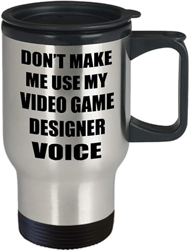 Miniatura 2 de Taza de viaje aislada con diseño de diseñador de videojuegos, divertido y bonito regalo  Dont Make Me Use My Voice  diseño de desarrollo para