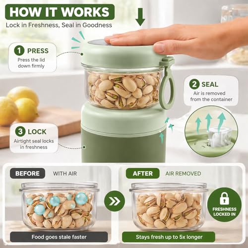 Image of 2 Layer Insulated Lunch Box with Airtight Snack Container & Spoon | Leakproof Bento Lunch Jar | 304 Stainless Steel Inner | Portable Food Container for Office, School, Travel (Green - 860ml)