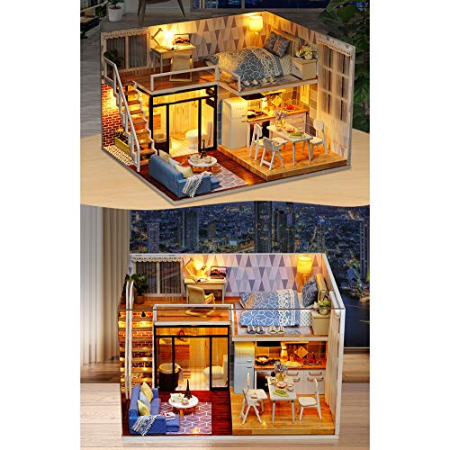 QLKJ DIY Puppe Haus 3D Holz Montage Mini Puppe Haus Spielzeug Schlafzimmer KüChe Bad MöBel Set Spaß Montage Spielzeug… – Bild 6