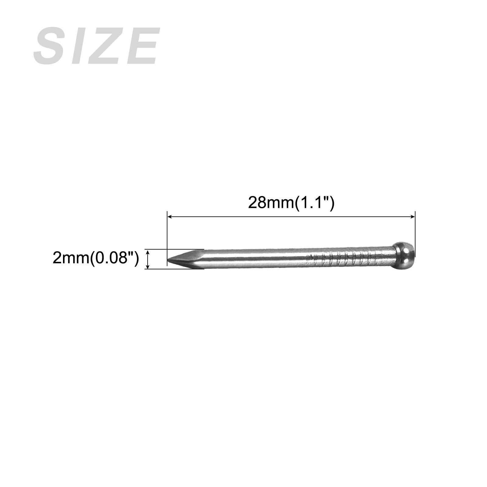 METALLIXITY Finishing Nails (2x28mm) 100pcs, Carbon Steel Hardware Nails - for Woodworking Baseboard - Image 2