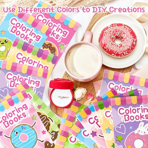 Image of 24Pcs Donut Coloring Books for Kids Bulk Cute Mini Coloring Booklet DIY Art Drawing Book with Dessert Doughnut for Toddlers Birthday School Party Favors Goodie Bag Filler