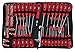 Performance Tool W1721 Screwdriver Set with Chrome Vanadium Blades, Magnetic Tips, and Zippered Organizing Pouch, Red (100-Piece)