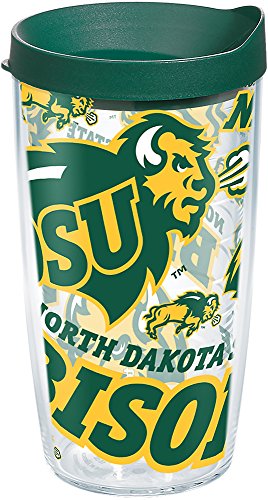 Tervis Made in USA Double Walled North Dakota State University Bison Insulated Tumbler Cup Keeps Drinks Cold & Hot, 16oz, All Over