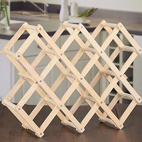 Soporte para vino de madera natural para 10 botellas miniatura 3