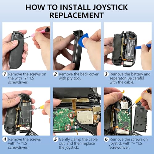 Bgytweytd 2 Pack Joycon Joystick Replacement,Replacement Joystick Analog Thumb Stick Repair Kit For Nintendo Switch,Switch Oled Model & Switch Lite Joy-Con Controller thumb #6