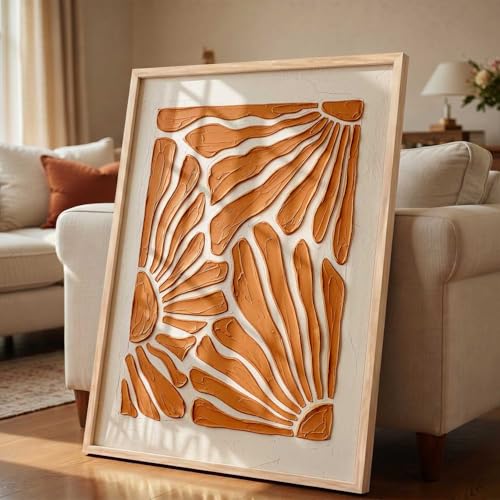 Image of kotart Boho Floral Art WALL Framed Painting | Big Aesthetic Flowers WALL Framed Paintings for Living Room Bedroom Wall Decor (14X20 inch)