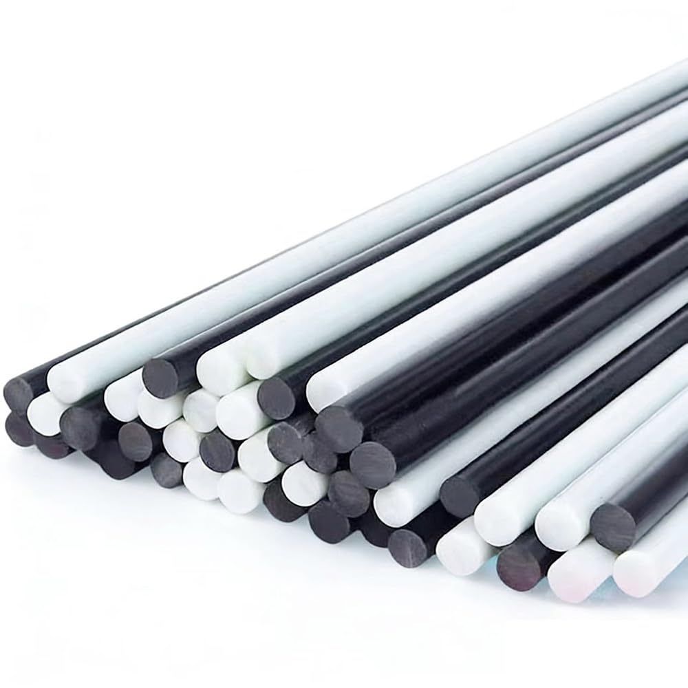 Patyki Z Włókna Szklanego O Długości 500 Mm 10 Szt. Pręt Z Litego Włókna Szklanego Izolacja 0,8–10 Mm Ekologiczny Dla Modeli Latawców Rzemiosło Namiot Ogrodowy(Black,10x500mm)