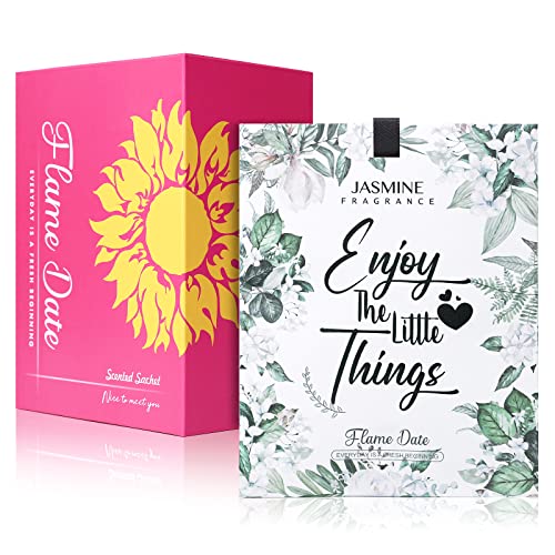 6 Packs Inspirational Jasmine Scented Sachets for Drawer and Closet Air Freshener Deodorizer Odor Eliminator Motivational Gifts for Mother,Women Friends,Employee,Coworkers,Sister,Teachers