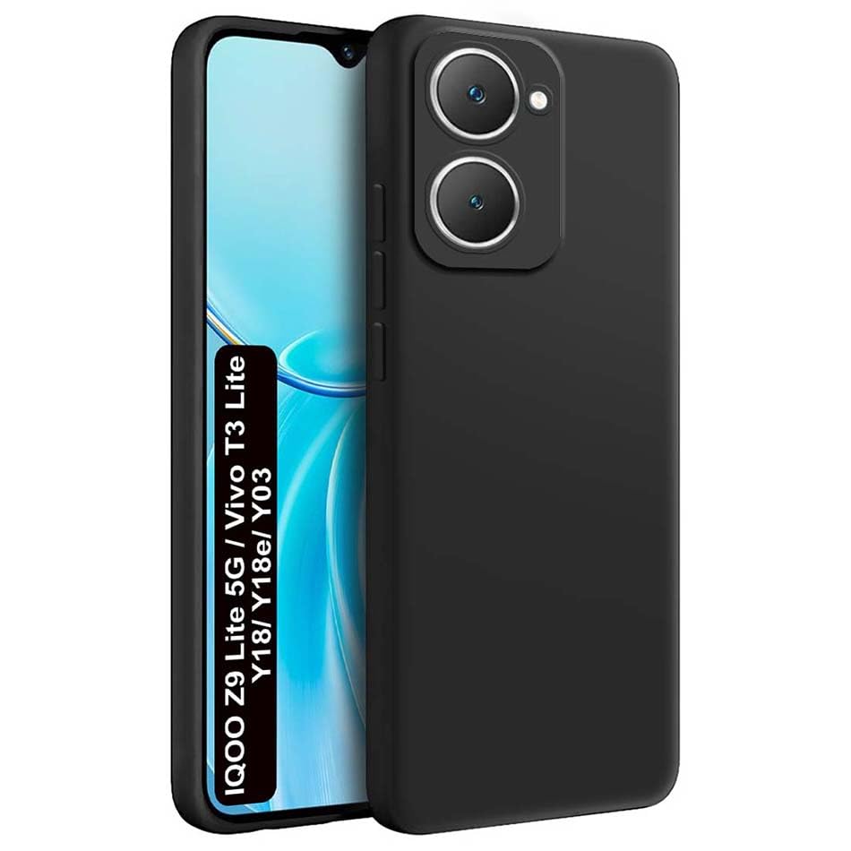 Fashionury Back Cover Case for iQOO Z9 Lite 5G / Vivo Y18 / Vivo Y03 / Vivo Y18e / Vivo T3 Lite 5G | Camera Bump Protection | All Side Shock Proof Rubberised Back Case Cover (Black) (B0D4DWBB6J) Amazon Price History, Amazon Price Tracker