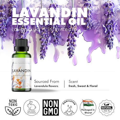 Image of Esslux Lavandin Essential Oil - Pure & Natural Undiluted for Aromatherapy & Skin Therapeutic Grade Oil (Undiluted & Uncut - 100% Virgin) - Massage, Candle Making (Lavandin, 120 ML)