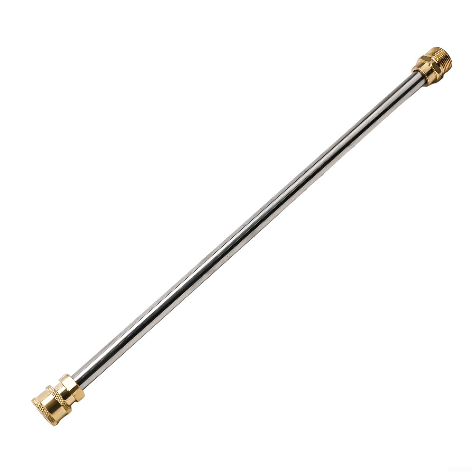 High Pressure Washer Wand 40 cm (16 Inch) for M22 and 3/4 Inch Quick Connect, Stainless Steel Lance with Pure Copper Joints, Compatible with Gas/Power