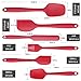 Silicone Spatula Set - 6 Piece Non-Stick Rubber Spatula Set with Stainless Steel Core - Heat-Resistant Spatula Kitchen Utensils Set for Cooking, Baking and Mixing - Red
