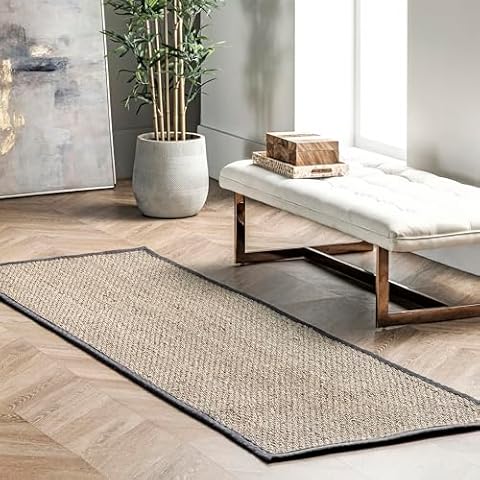 nuLOOM Elijah Seagrass Runner Rug, Dark Grey Cover