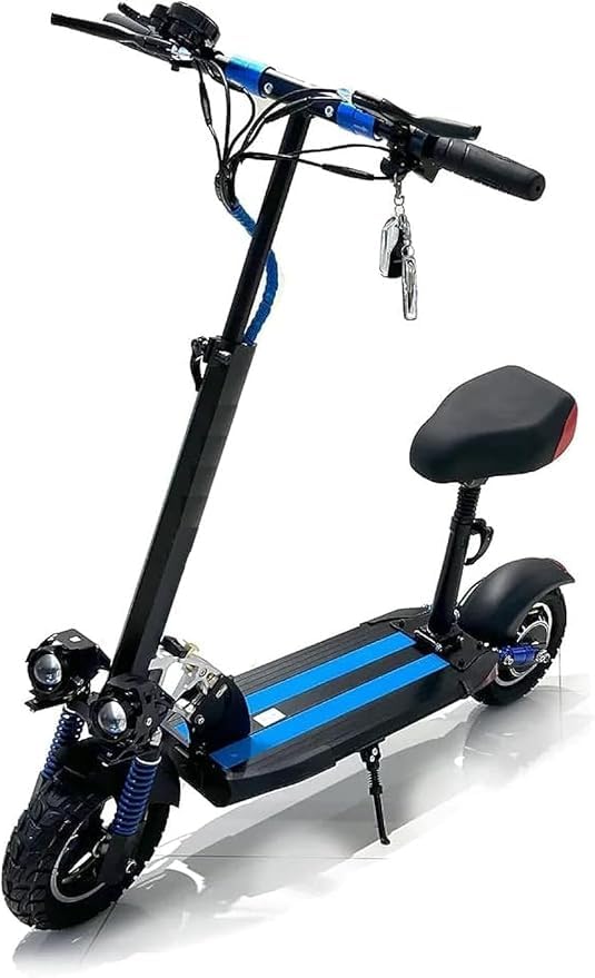 E10-scooter for Adult Foldable Speedy with LED Light and 50Km Mileage 800Watts Full Foldable 48V 10Ah Improved (1000wh) 50Km Speed Include Anti-Theft RC and Free vest, helmet and lock