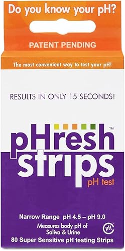 Vista 2 de pHresh - Tiras de prueba de pH con guía de alimentos alcalinos/ácidos gratis y kit de monitoreo de pH - Medidor de pH fácil de usar - Monitorea