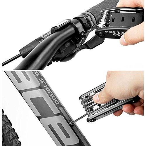 Image of WOTOW Bike Repair Tool Kit - 16 in 1 Bicycle Multitool Portable Mountain Bike Tool Cycling Maintenance, Bike Hex Key Wrench & Bike Tube Patch Kit & Tire Lever & Hard Carrying Case (16 in 1)