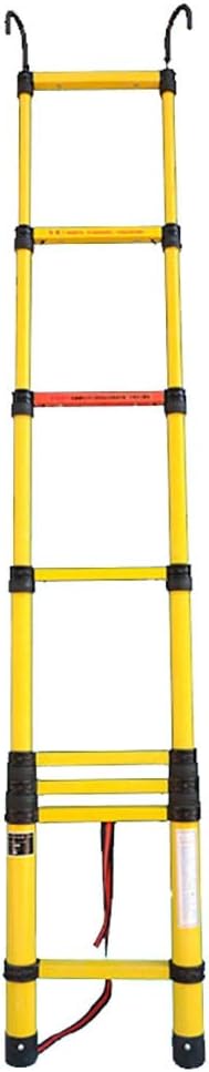 Tall Folding Multipurpose Retractable Ladder,Insulation Fiberglass Telescopic Ladders with Hooks, Heavy Duty Extension Ladder(3.5m/11.5ft)