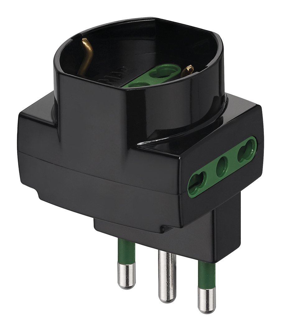VIMAR Ri.00314 zasilacz multiswitch sicury 250 V ~ przesunięty pionowo, czarny