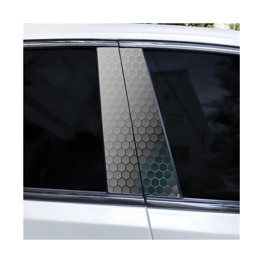 Decorative Items 2pcs Car B-Pillar Stickers Hexagonal Image Waterproof and Scratch-Resistant Car Door Pillar Decoration Stickers(L)