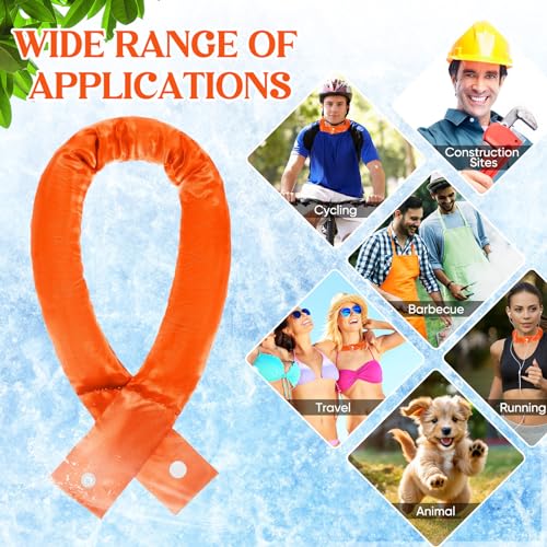 Image of Cozypower 6 Pcs Cooling Neck Wraps with Button Cooling Bandana Neck Cooler Scarf for Hot Weather Ice Neck Wrap Summer Outdoor