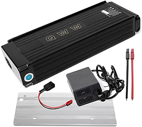 QWW (1-7 Days Delivery Rear Rack EBike Battery with Taillight 48V 13AH Replacement Lithium Battery Pack for Electric Fat Tire Mountain Bicycle 350W 500W 750W 1000W Motor