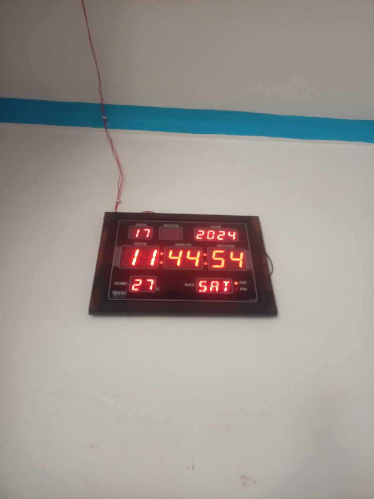 Buy Ajanta Quartz Digital Red LED Rectangle Wall Clock OLC - 109 (45.2 ...
