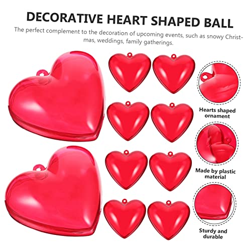 Cajas de amor y luces LED decorativas con 30 bolas de corazón rojo 8