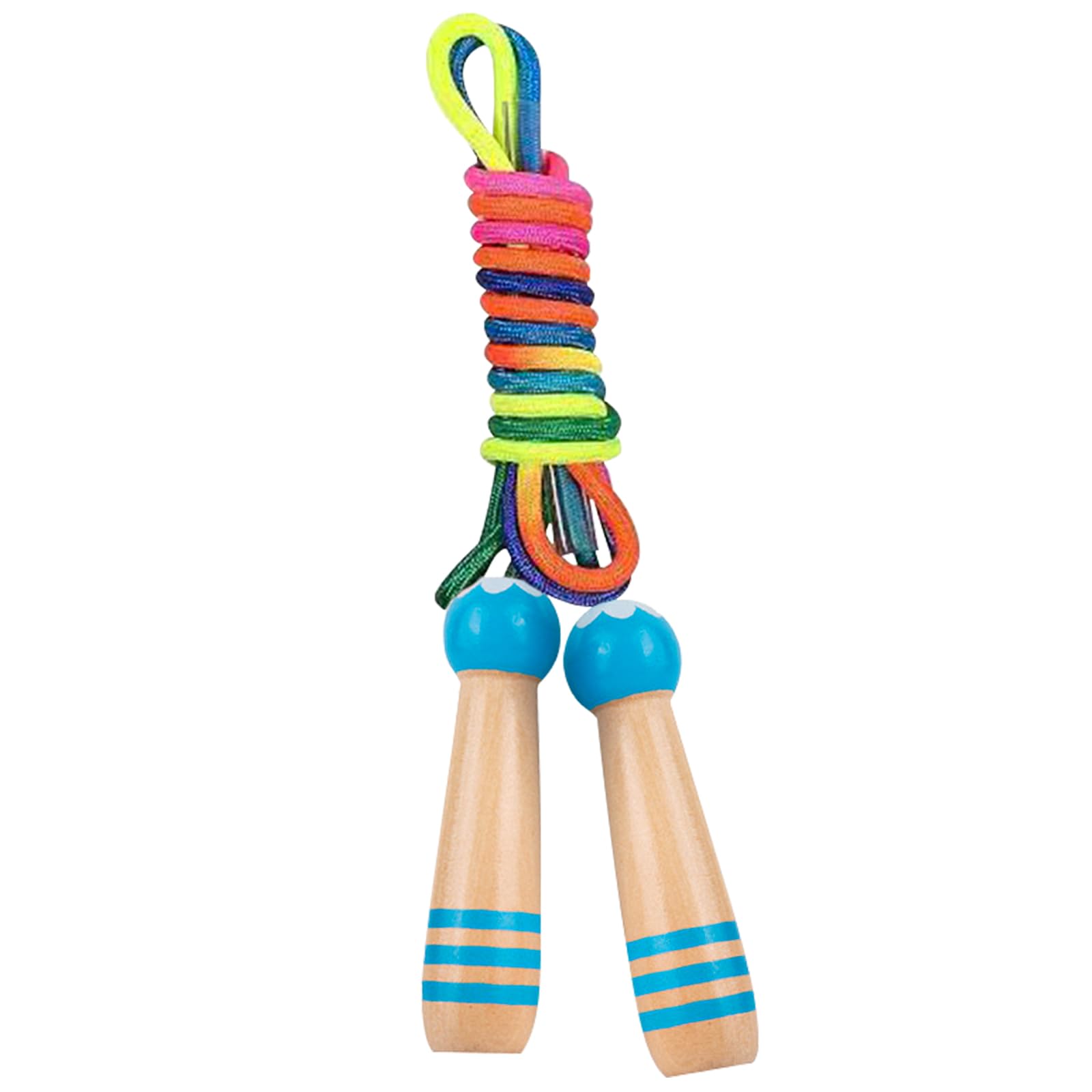Ogetok 16 FT Long Skipping Rope, 5m Multiplayer Rainbow Jump Rope for Adults, Adjustable Cotton Double Dutch Jumping Rope with Wooden Handle for Outdoor Sport, Party Game, Fitness Workouts