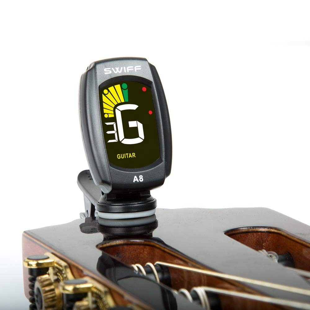 KINGDUO Accordatore per Chitarra Elettrica A8-CS con Clip per Accordatore Ukulele per Basso