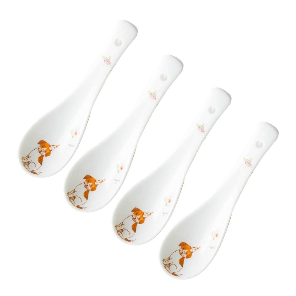 Cuillère à soupe manche court en céramique lot de 4 pour éviter de glisser dans le bol