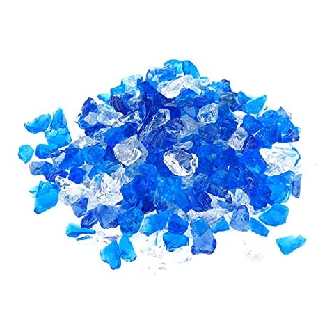Mr. Fireglass Recycled Fire Glass for Natural or Propane Fire Pit Fireplace Gas Log Sets, 10 Pounds, Bahama Blend Cover
