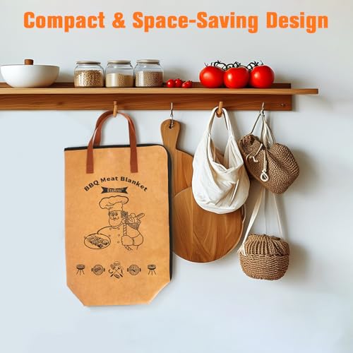 Image of BBQ Blanket for Resting Meat - 5-Layer Insulated Brisket Blanket & Meat Resting Bag, Keeps Brisket, Turkey, Pork Shoulder & Ribs Juicy, Smoker Grill Accessories & BBQ Gifts for Men, Dads -- Brown