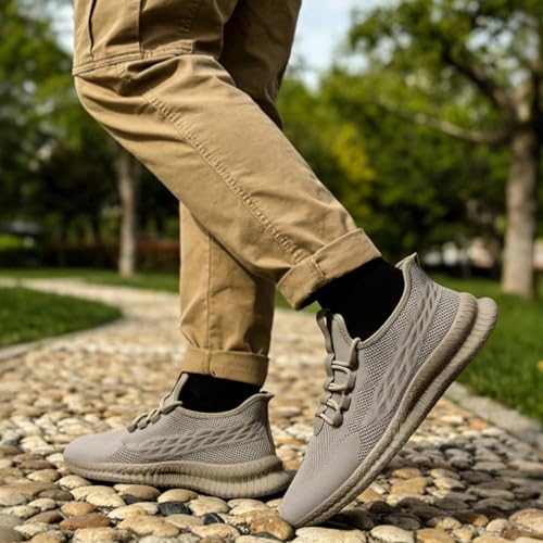 Image of DLWKIPV Running Shoes for Men Casual Slip on Tennis Walking Sneakers Lightweight Breathable Mesh Fashion Gym Athletic Sports Workout Non Slip Trainers