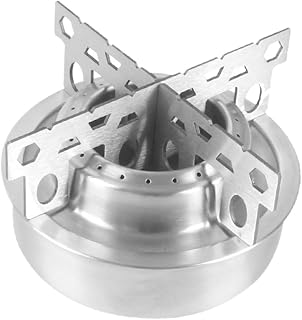 BESPORTBLE Lightweight Stainless Steel Mini Alcohol Stove with Support Stand Portable Outdoor Camping Cooking Burner High-temperature Resistant Alcohol Burner for Hiking and Picnic