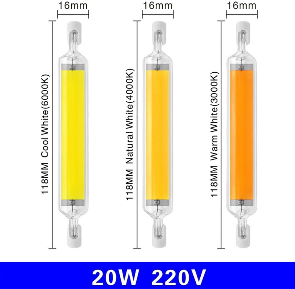 R7s LED Bulb 118mm Dimmable 10W/20W/30W/40W Double Ended LED Bulbs 110V J Type R7s Floodlight 300W Halogen Bulb Replacement, 4 Pack (30W, Warm White)