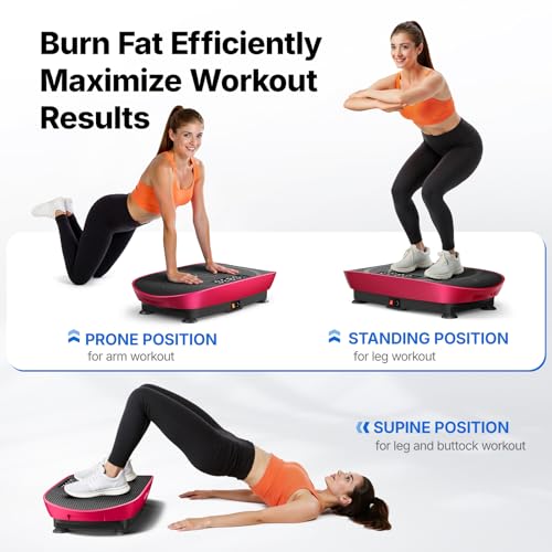 Image of MERACH Vibration Plate Exercise Machine, Curved Vibration Plate for Lymphatic Drainage Weight Loss, Vibrating Plate with Real-Time Calorie Tracking on LED Display, Workout Equipment for Home Women Men