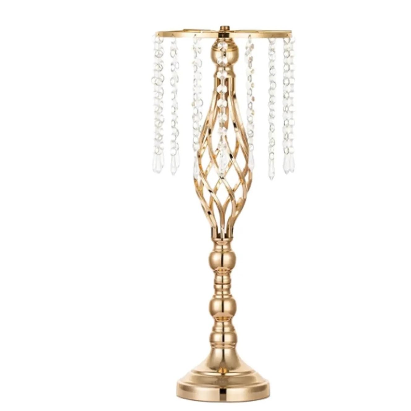 Crystal Candle Holder Wedding Centerpieces Flower Vases Candles(Golden)