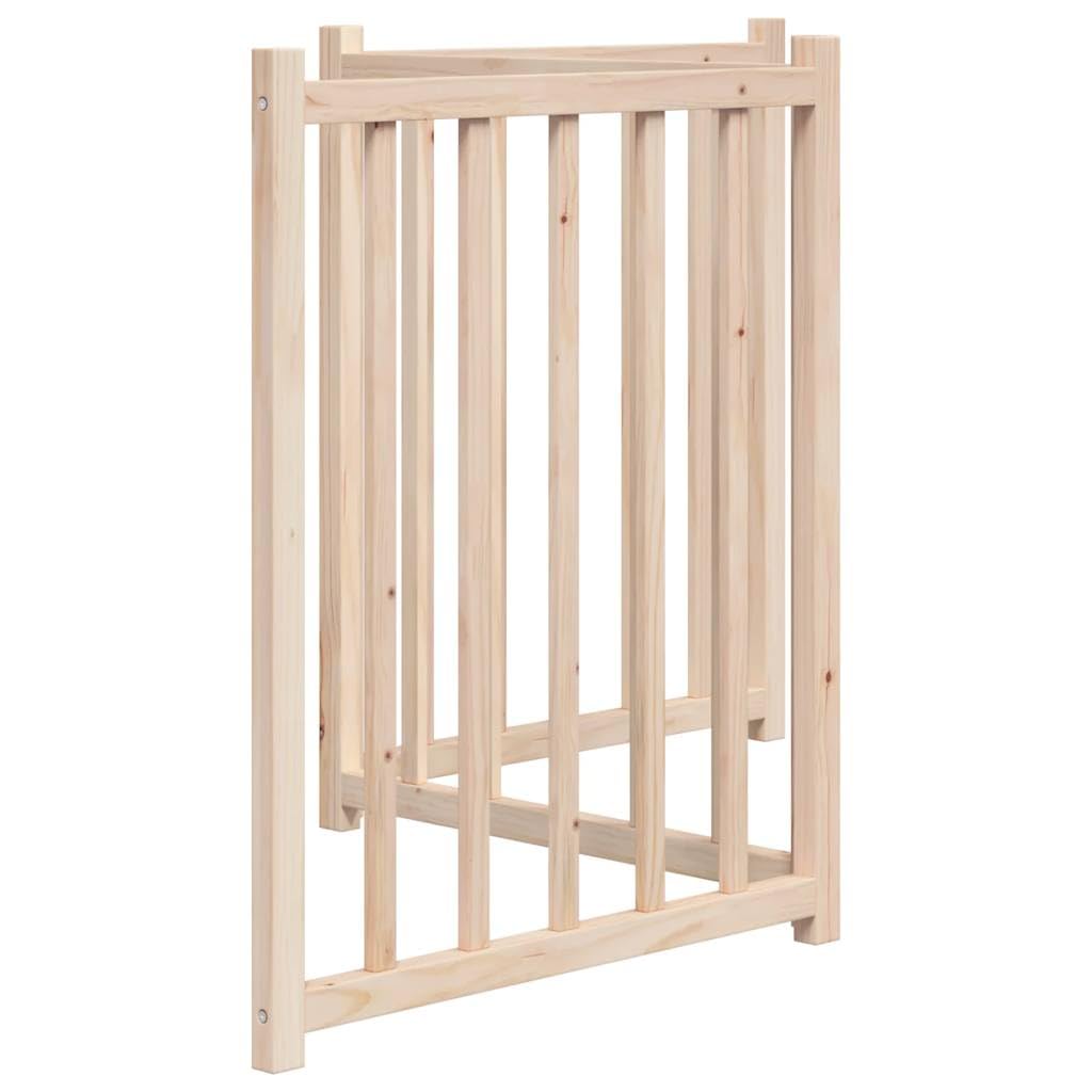 Puerta para perros de madera maciza de abeto, 150 cm, plegable, para interior y exterior, protección y seguridad para cachorros y perros pequeños y medianos