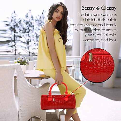 Image of Primeware Wine Clutch Bag (Thermal Insulated) Trendy Women's Carry Tote | Holds Red & White 750mL Bottles | Trendy Fashion | Incl. Portable Waiter-Style Corkscrew
