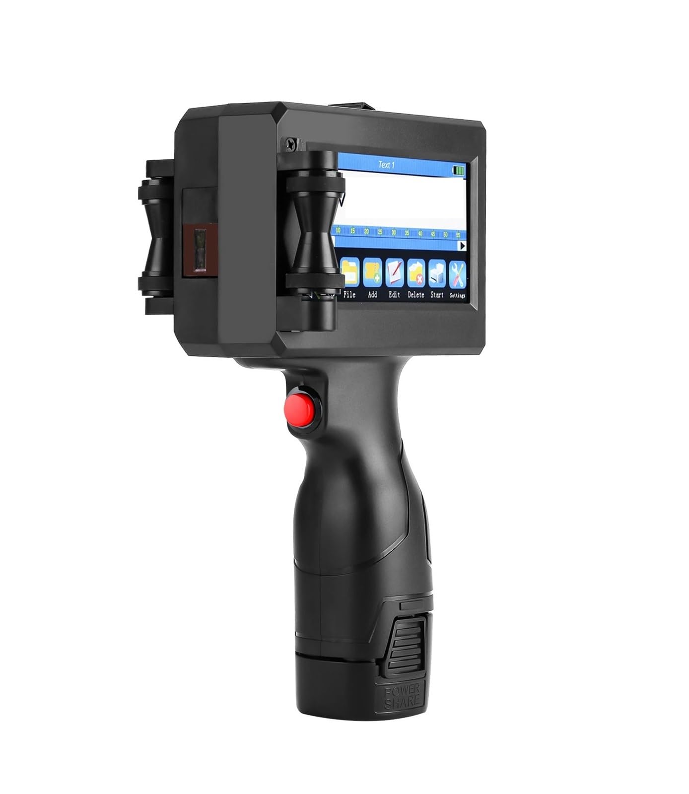 MYUYEE 12.7/25.4Mm Handheld Inkjet Printer Gun Qr Barcode Batch Date Number Logo Expiry Date Coding Machine On Any Surfaces (Black No Cartridge25.4Mm)