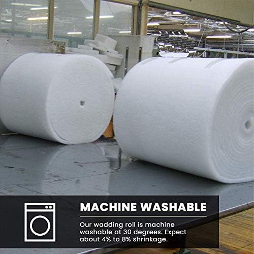 High Loft Fire Retardant Antiallergenic 27 inch Polyester Wadding Roll for Quilting, Upholstery, Sewing, and Padding (Weight: 115gsm/4oz, 1 Meter)